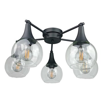 Lampadario a plafone STAR 5xE27/60W/230V nero/limpido