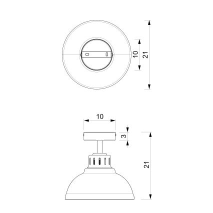 Lampadario a plafone SVEN 1xE27/15W/230V bianco