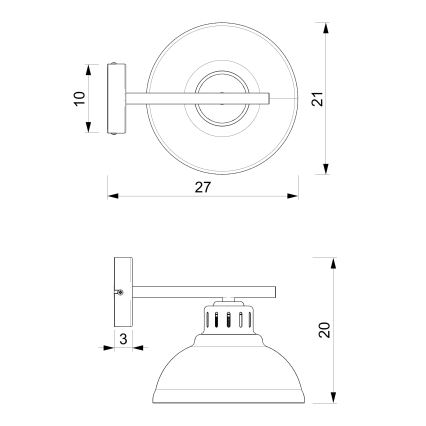 Lampadario a plafone SVEN 1xE27/15W/230V nero/oro