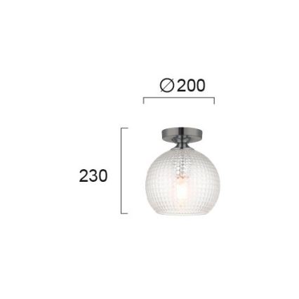 Lampadario a plafone TALISA 1xE27/40W/230V nero cromato