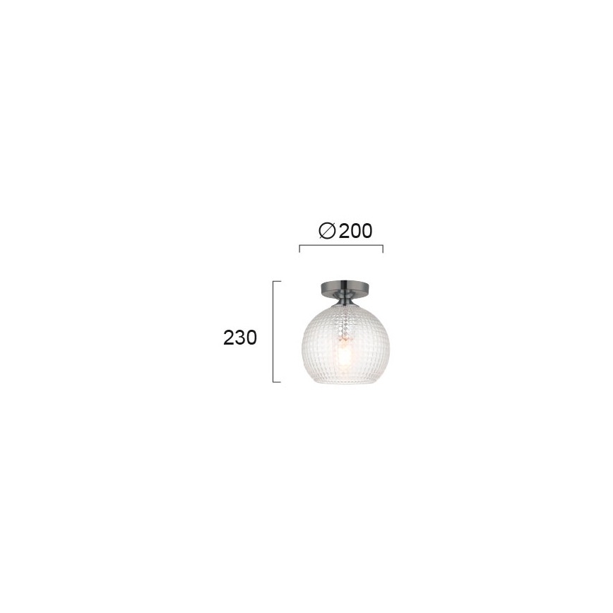 Lampadario a plafone TALISA 1xE27/40W/230V nero cromato