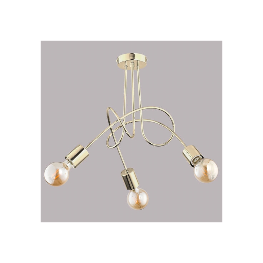 Lampadario a plafone TANGO 3xE27/60W/230V oro