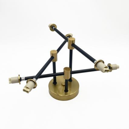 Lampadario a plafone TESSA 6xG9/8W/230V ottone/nero fumé