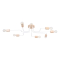 Lampadario a plafone TIMBO 8xE27/15W/230V bianco/beige/faggio