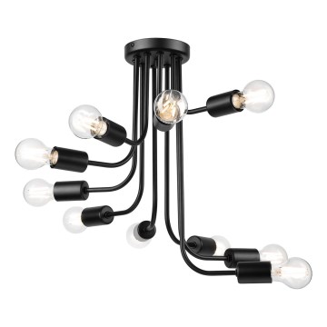 Lampadario a plafone TRINITY 10xE27/15W/230V nero