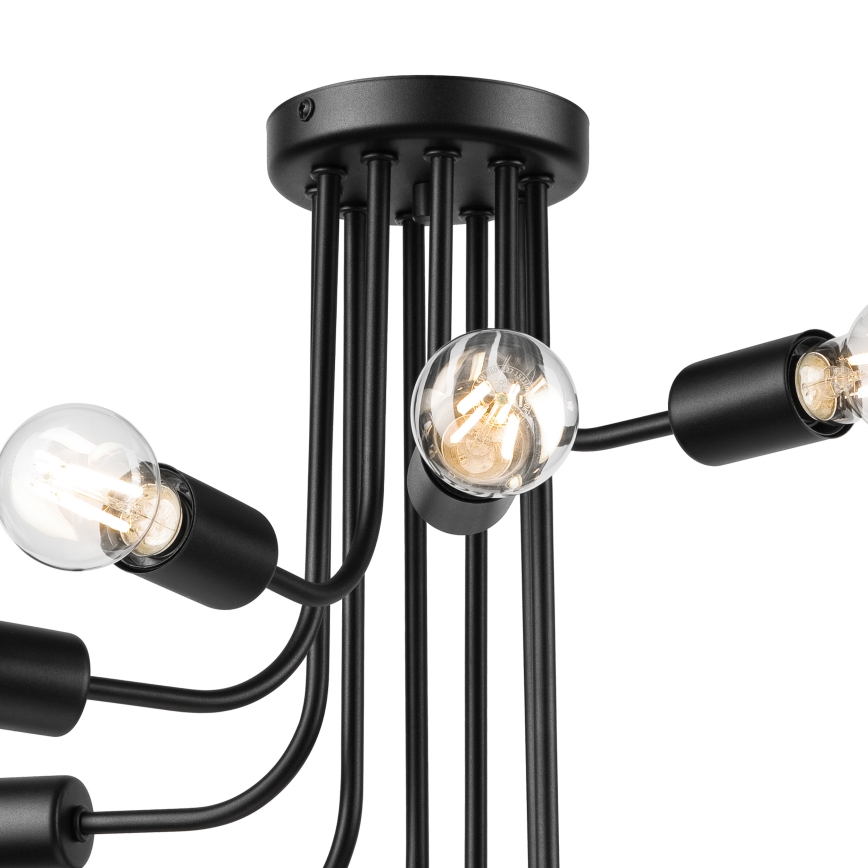 Lampadario a plafone TRINITY 10xE27/15W/230V nero