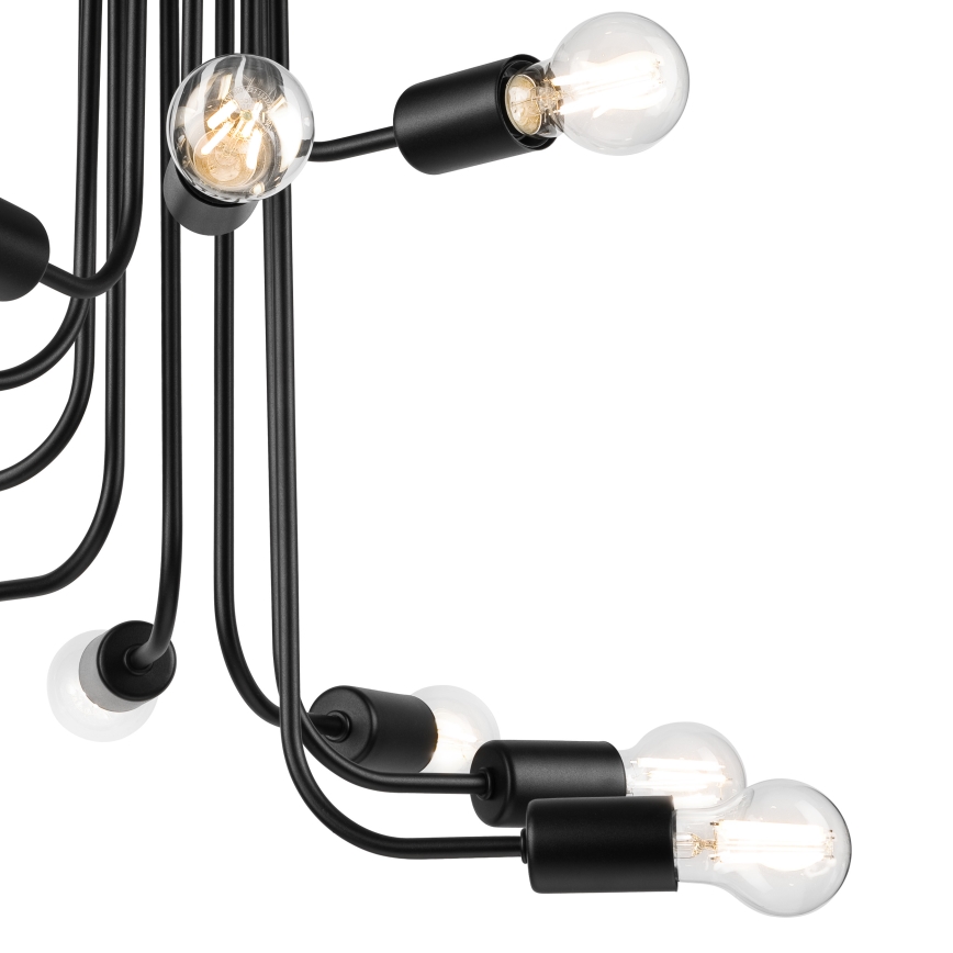 Lampadario a plafone TRINITY 10xE27/15W/230V nero