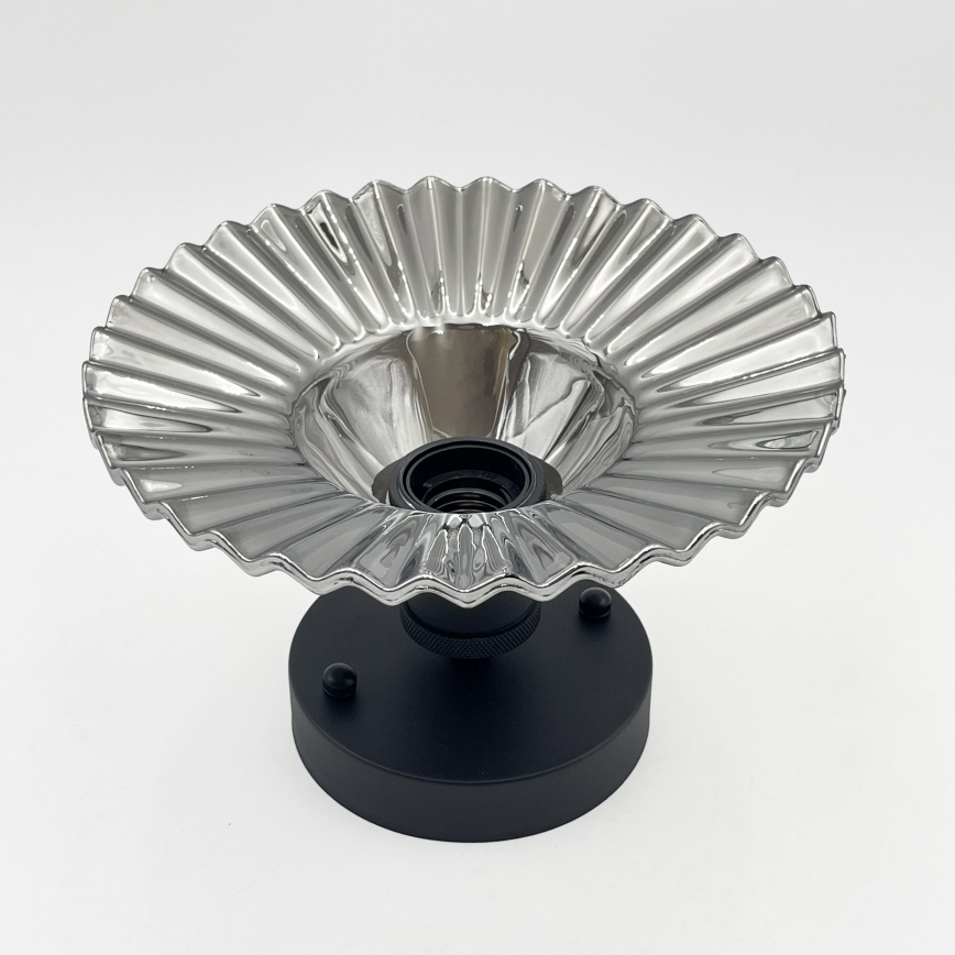 Lampadario a plafone TRISH 1xE27/15W/230V nero/nero fumé