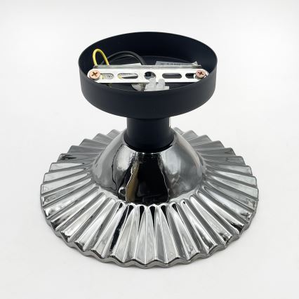 Lampadario a plafone TRISH 1xE27/15W/230V nero/nero fumé