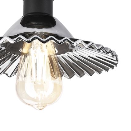 Lampadario a plafone TRISH 1xE27/15W/230V nero/nero fumé