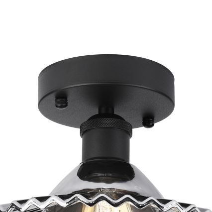 Lampadario a plafone TRISH 1xE27/15W/230V nero/nero fumé