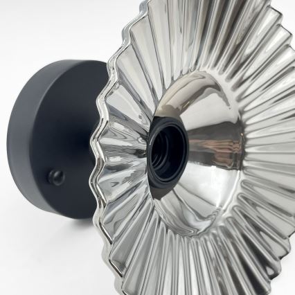 Lampadario a plafone TRISH 1xE27/15W/230V nero/nero fumé