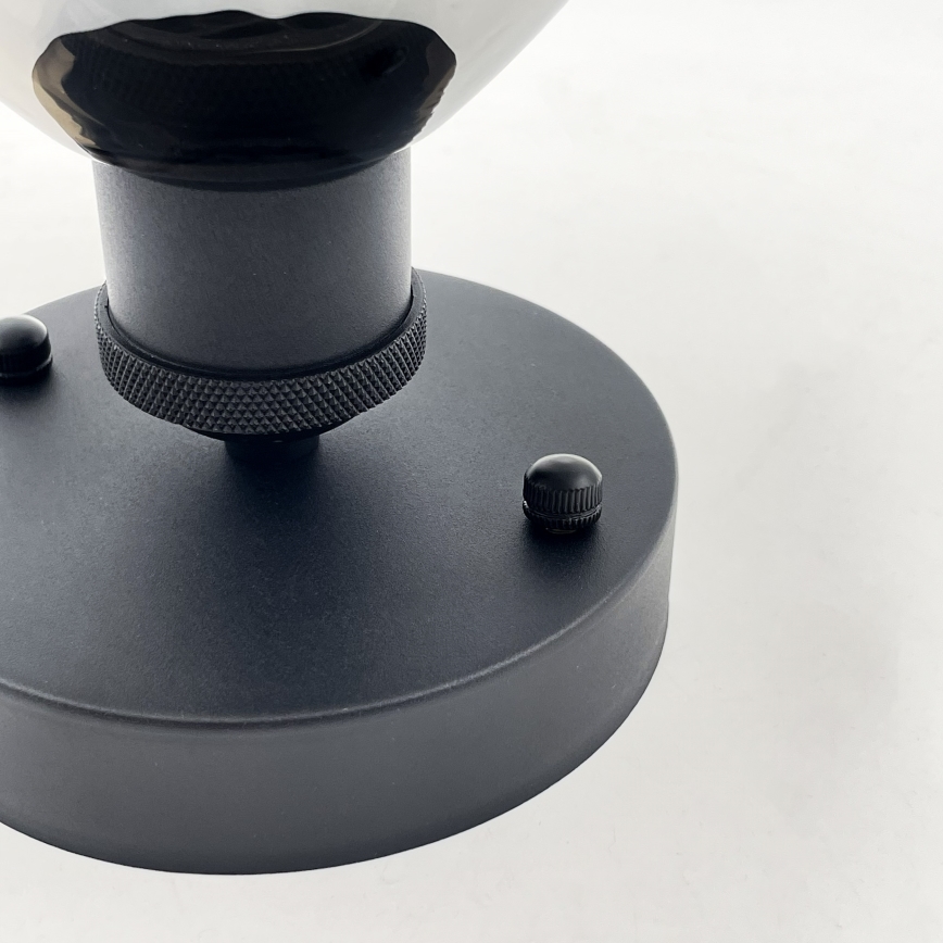 Lampadario a plafone TRISH 1xE27/15W/230V nero/nero fumé