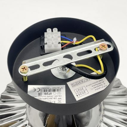 Lampadario a plafone TRISH 1xE27/15W/230V nero/nero fumé