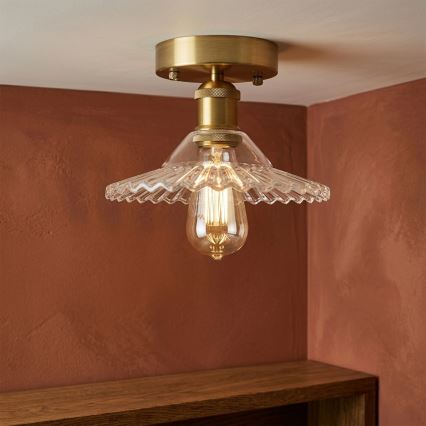 Lampadario a plafone TRISH 1xE27/15W/230V oro/trasparente