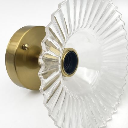 Lampadario a plafone TRISH 1xE27/15W/230V oro/trasparente