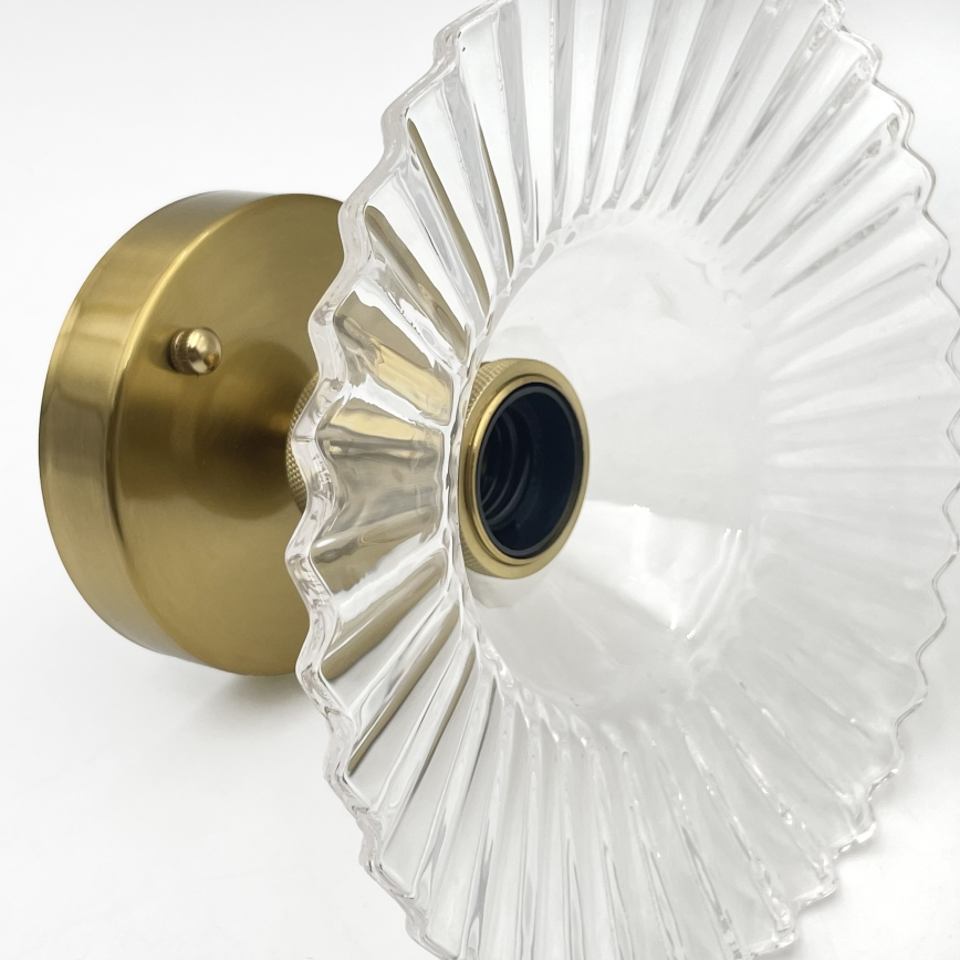 Lampadario a plafone TRISH 1xE27/15W/230V oro/trasparente