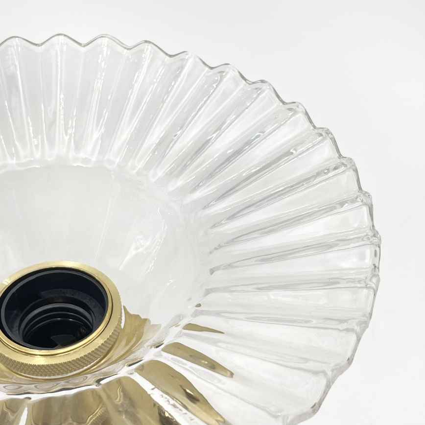 Lampadario a plafone TRISH 1xE27/15W/230V oro/trasparente