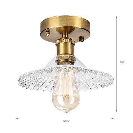 Lampadario a plafone TRISH 1xE27/15W/230V oro/trasparente