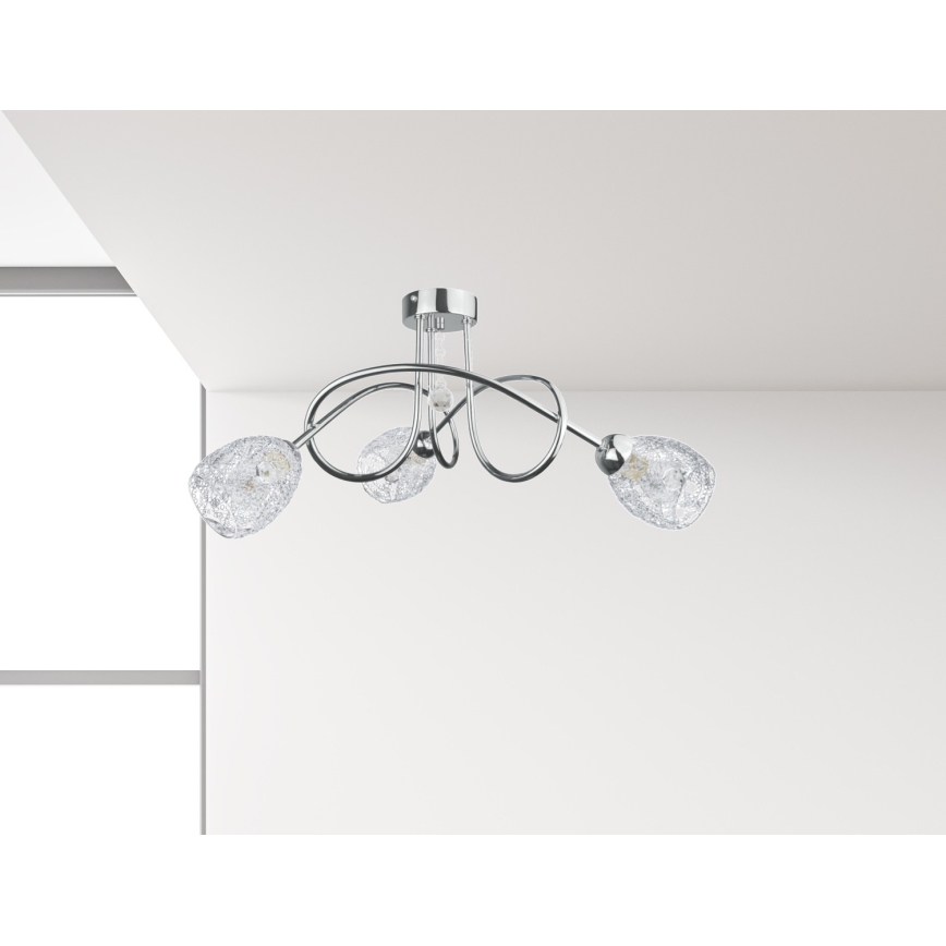 Lampadario a plafone TWIST CRYSTAL 3xE14/40W/230V