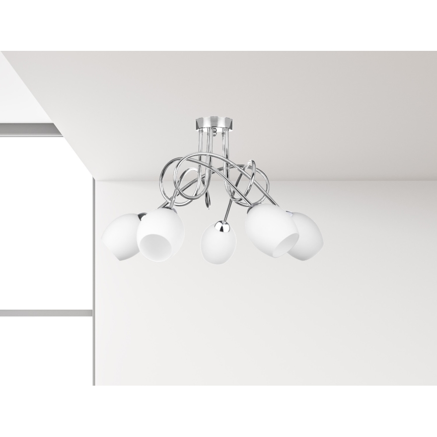 Lampadario a plafone TWIST WHITE 5xE14/40W/230V
