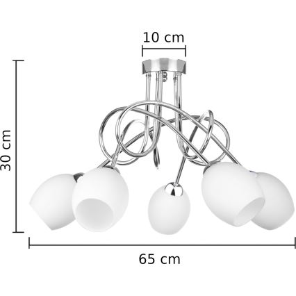 Lampadario a plafone TWIST WHITE 5xE14/40W/230V