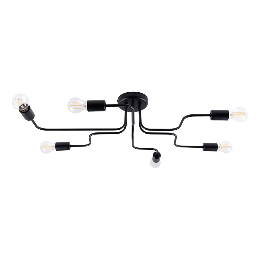 Lampadario a plafone VECTOR 6xE27/15W/230V nero