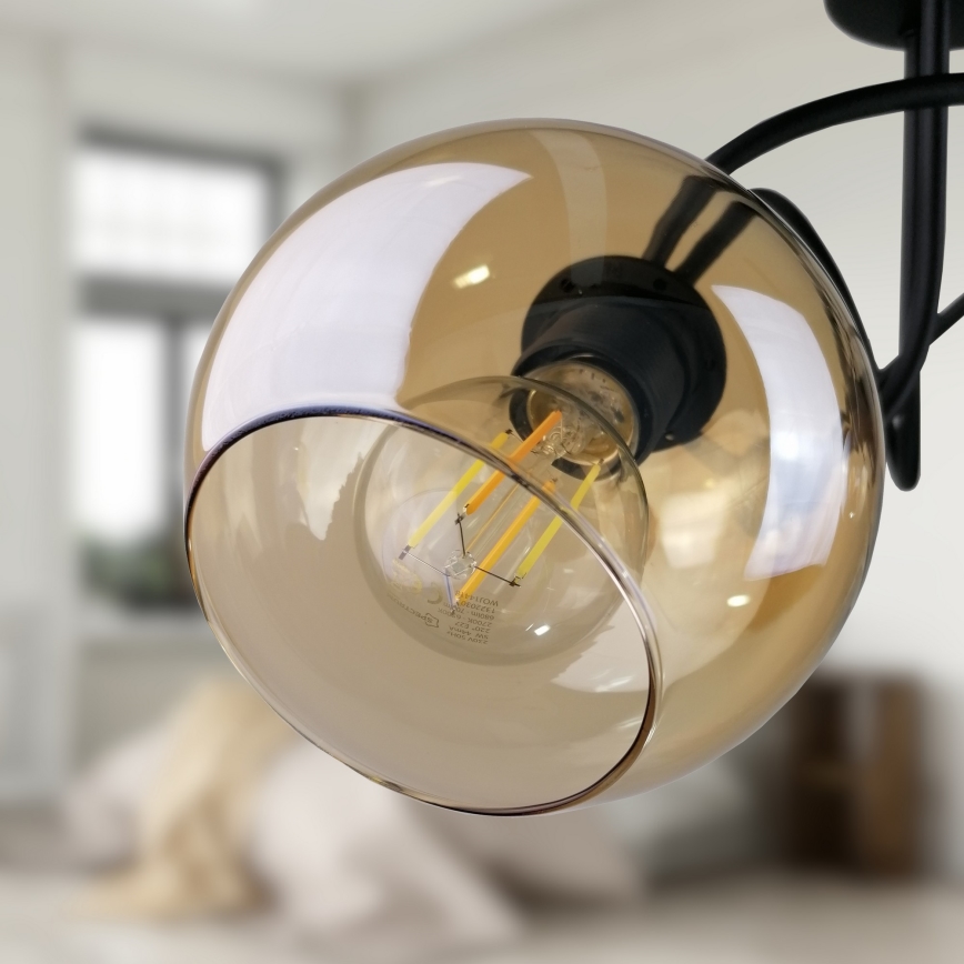 Lampadario a plafone VENUS BLACK 3xE27/60W/230V