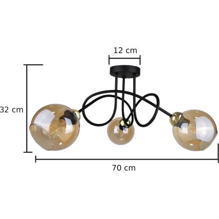 Lampadario a plafone VENUS GOLD 3xE27/60W/230V