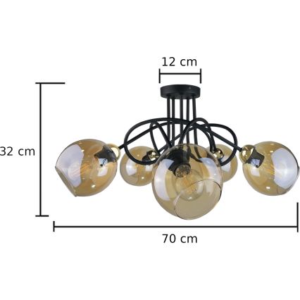 Lampadario a plafone VENUS GOLD 5xE27/60W/230V