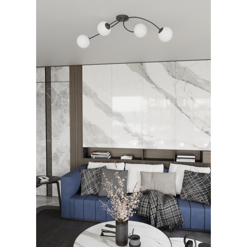 Lampadario a plafone VIBRA 4xE14/10W/230V nero/bianco