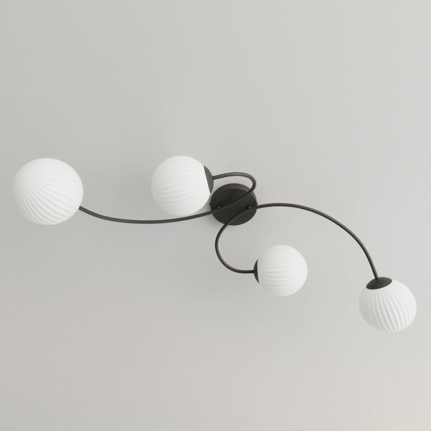 Lampadario a plafone VIBRA 4xE14/10W/230V nero/bianco