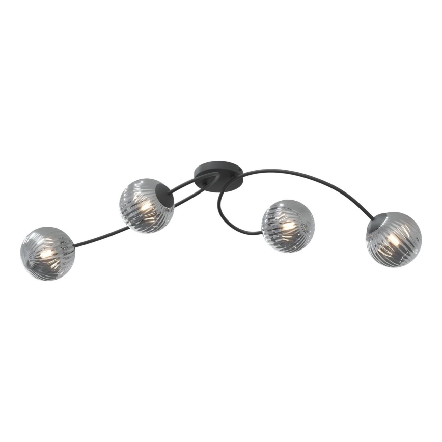 Lampadario a plafone VIBRA 4xE14/10W/230V nero/grigio