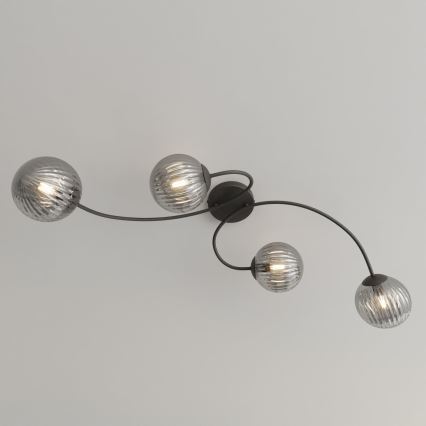 Lampadario a plafone VIBRA 4xE14/10W/230V nero/grigio