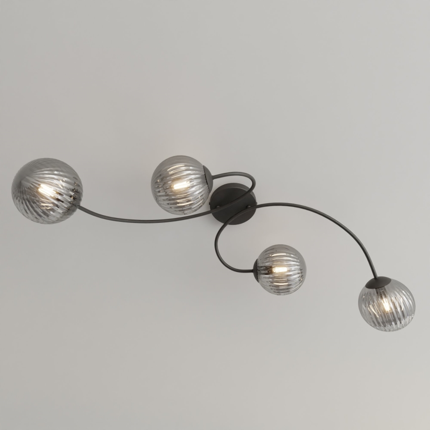 Lampadario a plafone VIBRA 4xE14/10W/230V nero/grigio