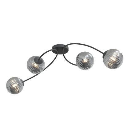 Lampadario a plafone VIBRA 4xE14/10W/230V nero/grigio