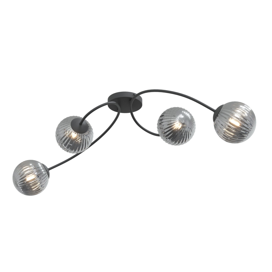 Lampadario a plafone VIBRA 4xE14/10W/230V nero/grigio