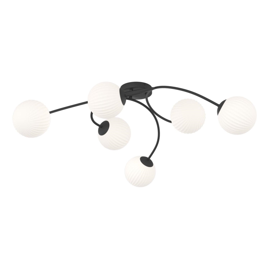 Lampadario a plafone VIBRA 6xE14/10W/230V nero/bianco