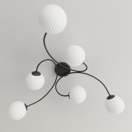 Lampadario a plafone VIBRA 6xE14/10W/230V nero/bianco