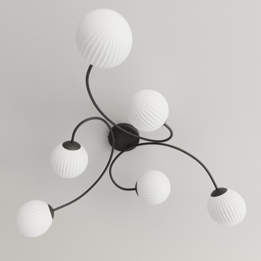 Lampadario a plafone VIBRA 6xE14/10W/230V nero/bianco