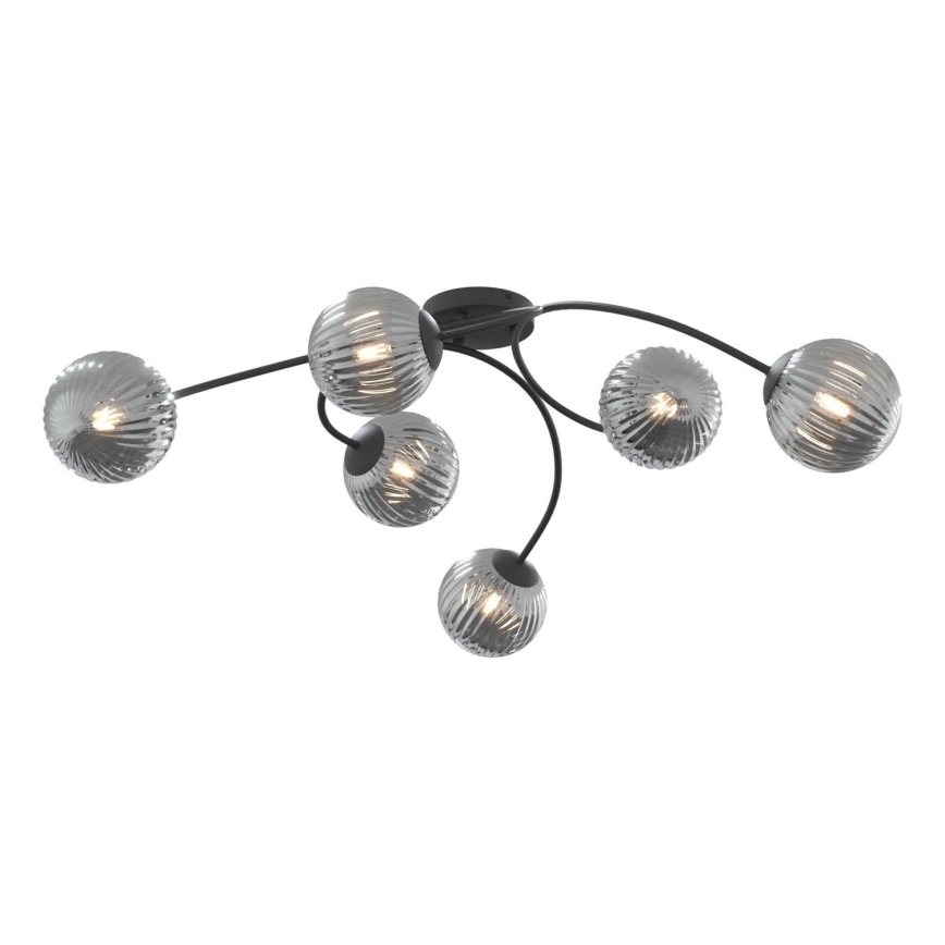 Lampadario a plafone VIBRA 6xE14/10W/230V nero/grigio