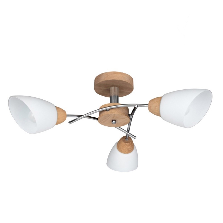 Lampadario a plafone VILETTA 3xE27/60W/230V quercia