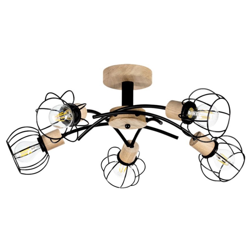 Lampadario a plafone VIVIANE 5xE27/60W/230V quercia