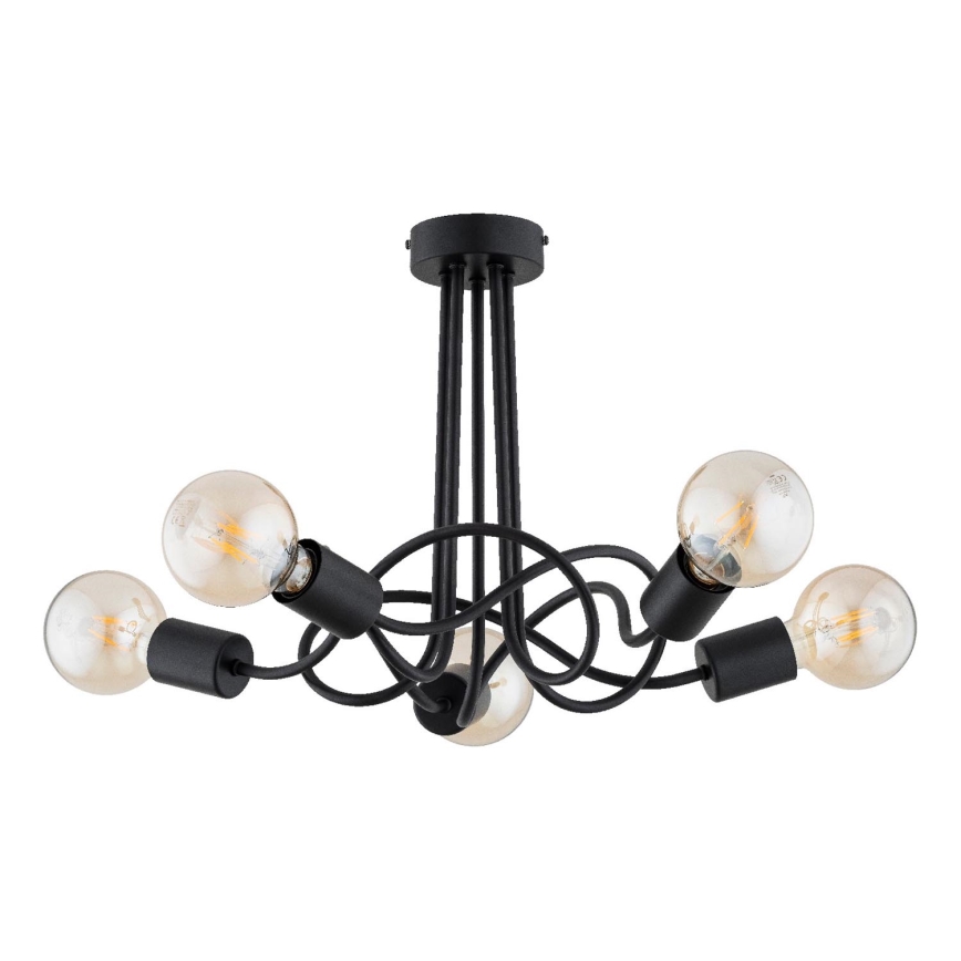 Lampadario a plafone WINGO 5xE27/15W/230V nero