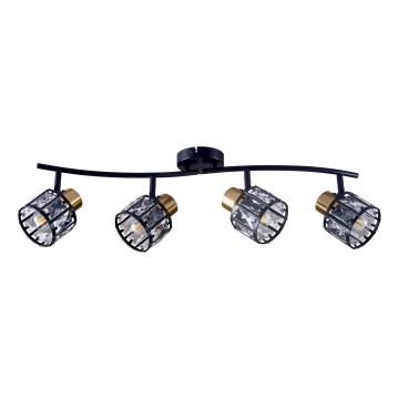 Lampadario a plafone ZAHARA 4xE27/10W/230V nero