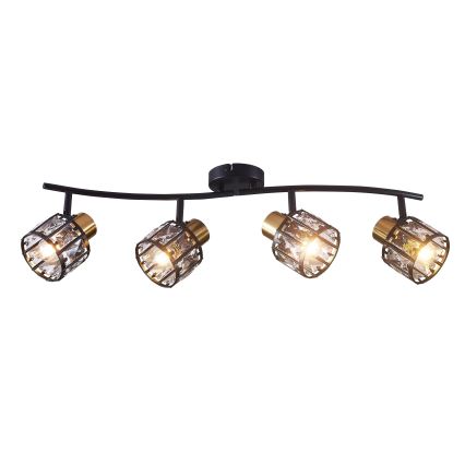 Lampadario a plafone ZAHARA 4xE27/10W/230V nero