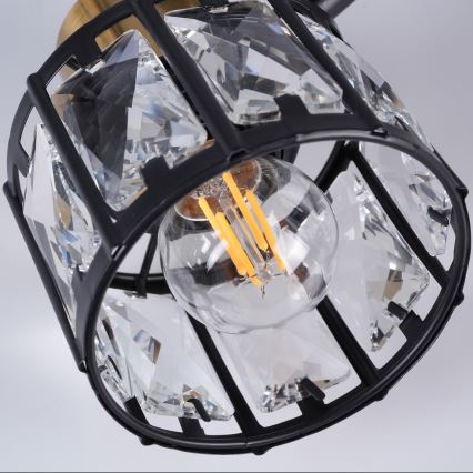 Lampadario a plafone ZAHARA 4xE27/10W/230V nero