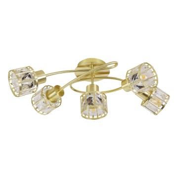 Lampadario a plafone ZAHARA 5xE27/10W/230V dorato