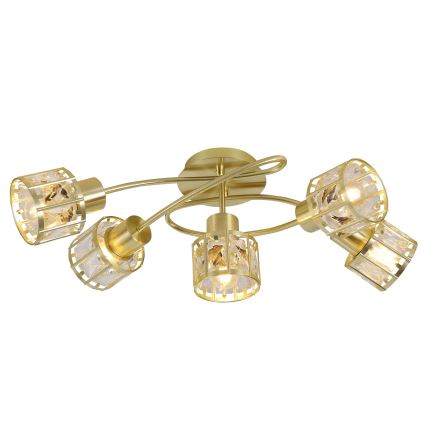 Lampadario a plafone ZAHARA 5xE27/10W/230V dorato