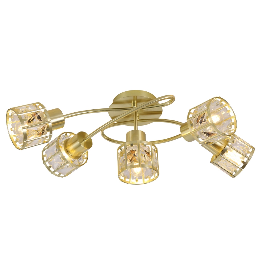 Lampadario a plafone ZAHARA 5xE27/10W/230V dorato